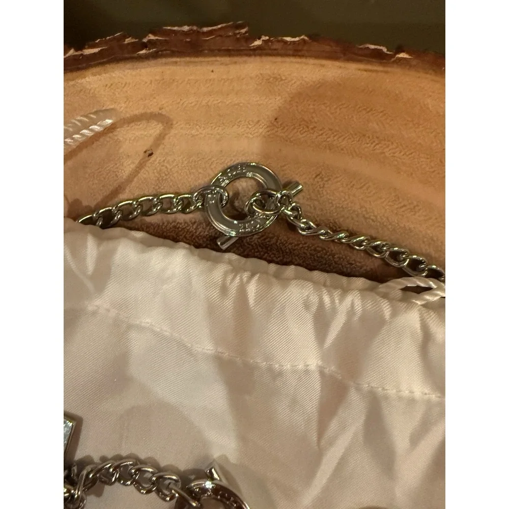 Vintage Y2K Coach Legacy stripe charm bracelet and matching necklace Enamel Rare